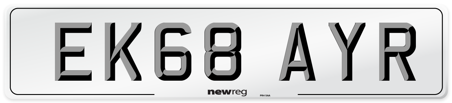 EK68 AYR Number Plate from New Reg